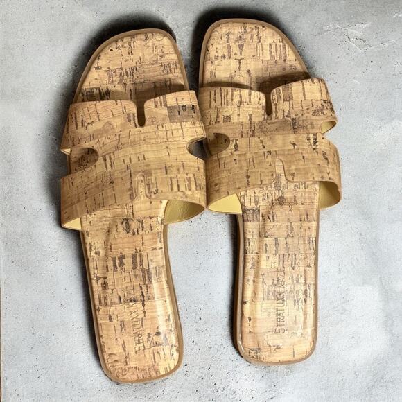 Stratuxx Kaze Cork Style H Band Sandals Slides Size 9 - Picture 2 of 4